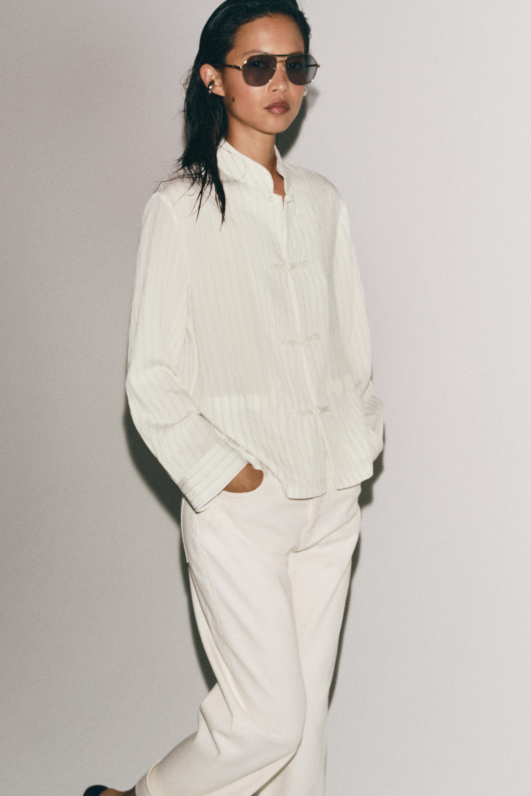 ZW COLLECTION STRIPED FIREMAN CLASP SHIRT